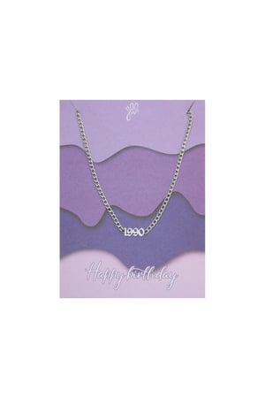 Necklace Happy Birthday Years - 1987 Silver Color Stainless Steel h5 