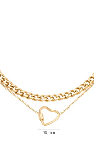 Collier Chained Heart Couleur or Acier inoxydable h5 Image4