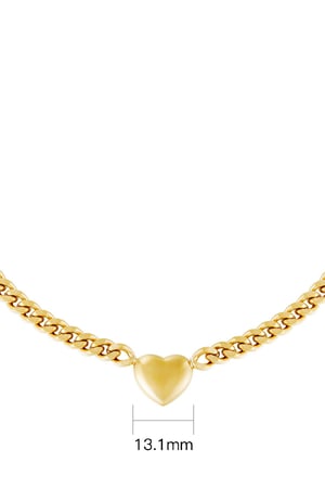 Ketting Chained Heart Goud kleur Stainless Steel h5 Afbeelding3