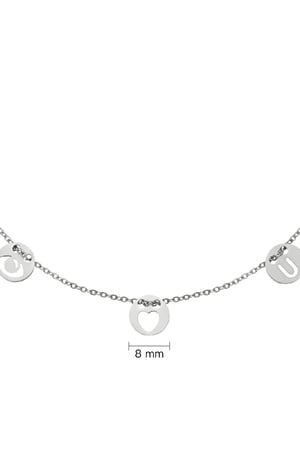 Collier Eye-Love-You Coin Argenté Acier inoxydable h5 Image2