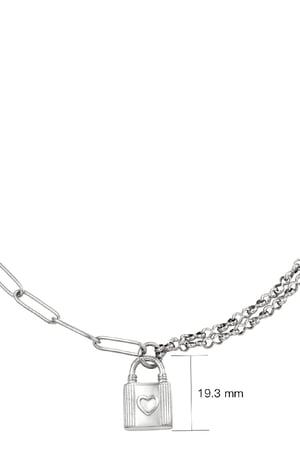 Rostfrei Stahl Halskette Schloss Silber Edelstahl h5 Bild3