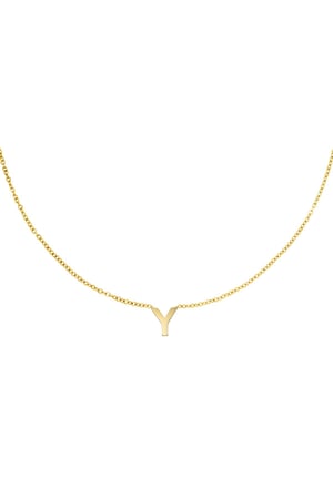 Edelstalen ketting initiaal C Goud kleur Stainless Steel h5