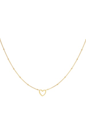 Minimalistic necklace open heart Gold Color Stainless Steel h5 