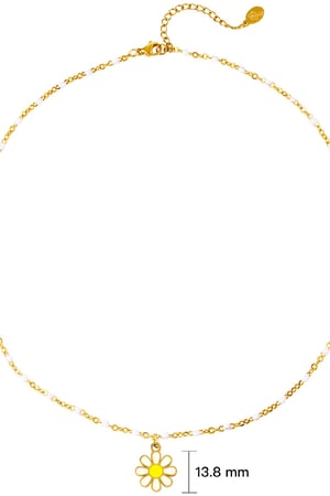 collier marguerite en acier inoxydable couleur or h5 Image3