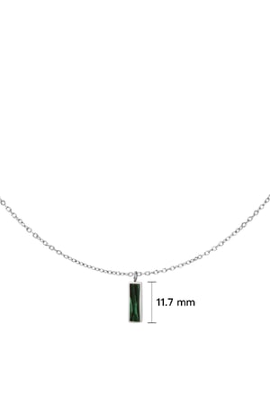 Collar con dije verde Plata Acero inoxidable h5 Imagen4