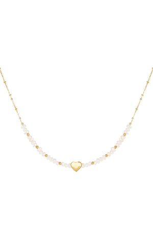 Necklace lovely pearl Gold Color Stainless Steel (Pack with plastic bag) h5