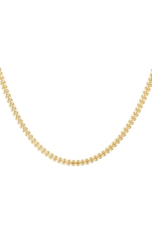 Necklace leafs Gold Color Stainless Steel h5
