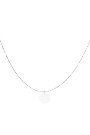 Necklace flower shell - Beach collection Silver Color Stainless Steel h5