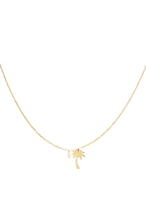 Necklace palm tree - Beach collection Gold Color Stainless Steel h5 