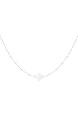 Collier coquillage trèfle Couleur or Acier inoxydable h5 