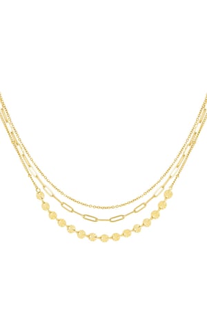 Necklace 3 layers Gold Color Stainless Steel h5 