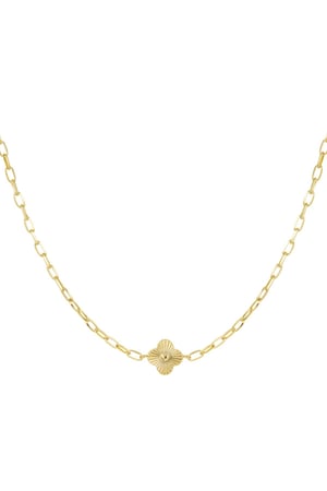 Gliederkette mit Blume Goldfarbe Edelstahl h5 