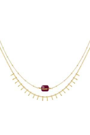 necklace with details - natural stone collection orange & h5 