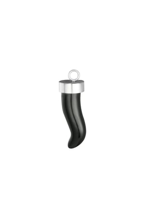 Charm Horn Black & Silver Color Stainless Steel h5