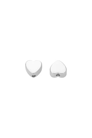 DIY Beads Heart - Upward - 4.9MM Silver Color Copper h5