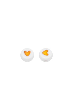 DIY Flat Beads Heart - 7MM Gelb Kunststoff h5 
