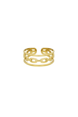Ring Triple Gold Color Stainless Steel One size h5 