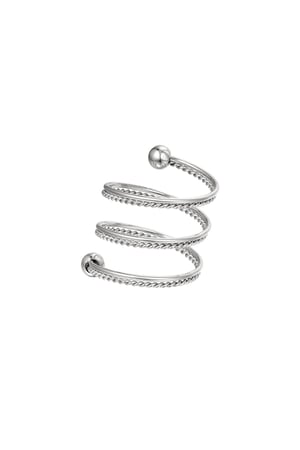Spiralringkette Edelstahl Silber 16 h5