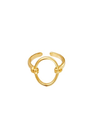 Ring open oval Gold Color Stainless Steel One size h5