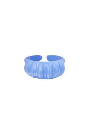 Snoepring groot Blauw Metaal One size h5
