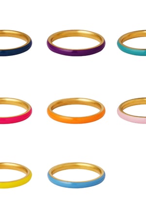 Stainless Steel Ring With Colored Coating Orange 16 h5 Picture4