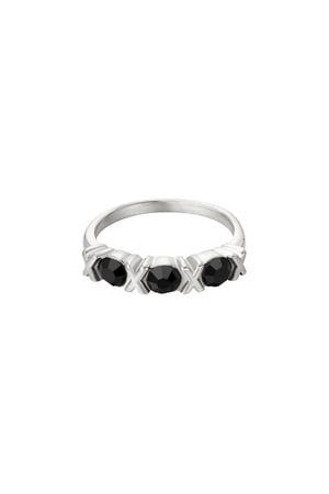 Edelstahlring XOXO Silber 16 h5 