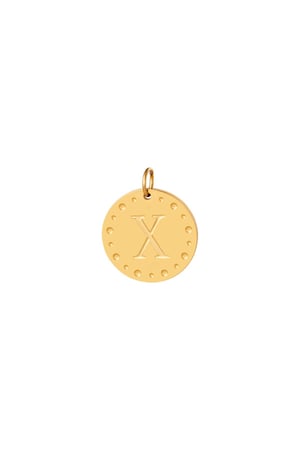 Kreisanhänger Initiale G Goldfarbe Edelstahl h5