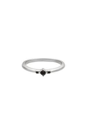 Stainless steel ring with tiny zircon stones Silver Color 16 h5