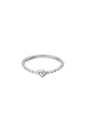 Edelstahlring verdrehte Liebe Silber 16 h5 