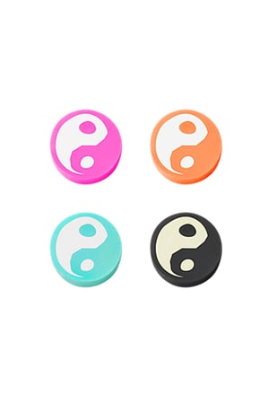 Polymerperlen Yin und Yang türkis Grün polymer clay h5 Bild2