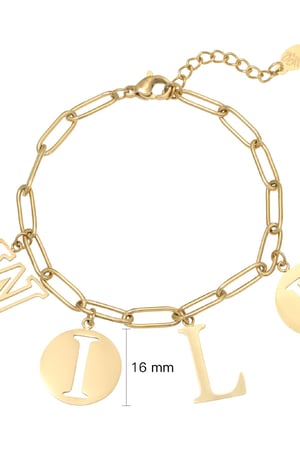 Armband Letters Wild Goud kleur Stainless Steel h5 Afbeelding2