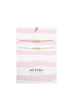 Bracelet  Sisters Don't Need Words Gold Color Stainless Steel h5