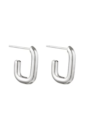 Earrings Shimmer Large Silver Color Stainless Steel h5 