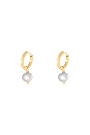 Earrings Pearl Of The Sea Grey Stainless Steel h5 