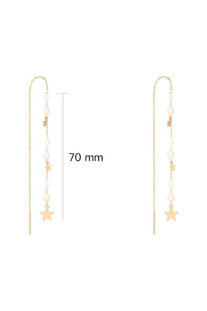 Oorbellen Drop Down Stars Goud kleur Koper h5 Afbeelding2