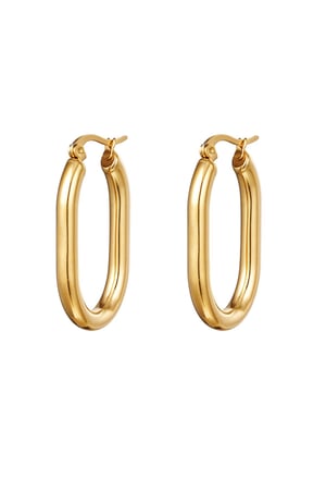 Ohrringe Smooth Oval Goldfarbe Edelstahl h5 
