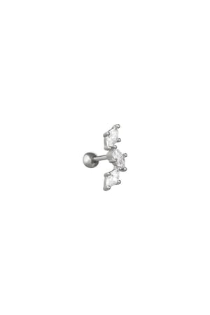 Piercing Diamond Leaves Silver Color Copper h5
