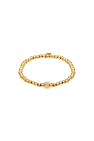 Bracelet Beaded heart  Gold Color Stainless Steel h5 