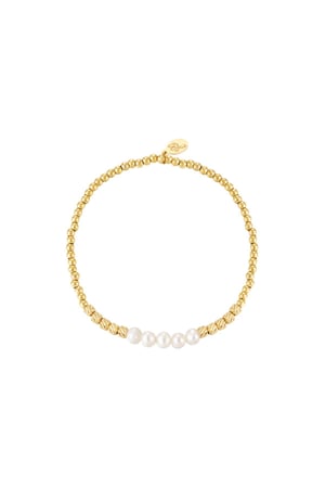 Bracelet Pearl Beads  Gold Color Stainless Steel h5 