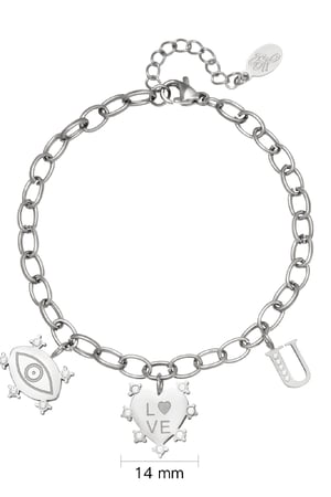 Bracelet Eye-Love-You Chunky Argenté Acier inoxydable h5 Image4