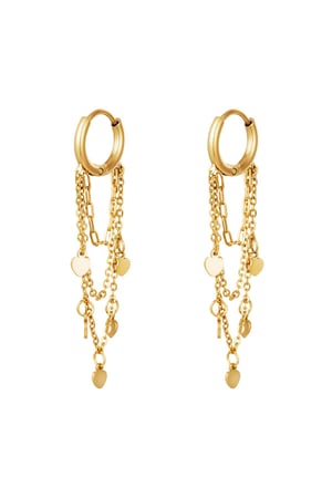 Oorbellen Hanging Hearts Goud kleur Stainless Steel h5 