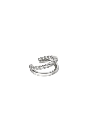 Double earcuff rope & smooth Gold Color Stainless Steel h5