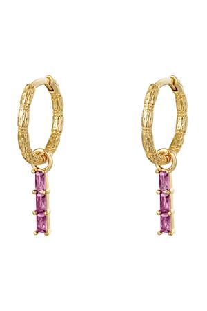 Boucle d'oreille pendante Violet Cuivré h5 