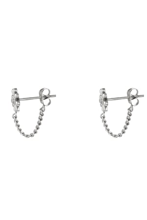 Ear stud flower Silver Color Stainless Steel h5 Picture4