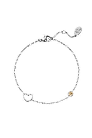 Geburtssteinarmband Januar silber Rot Edelstahl h5 