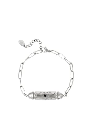 Armband Kugelperle 'Love' 'Amour' Silber Edelstahl h5 