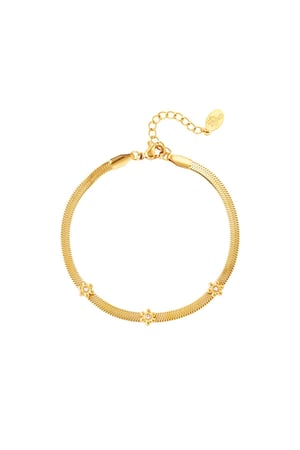 stainless steel bracelet with little flowers  h5