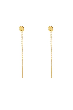 stainless steel chain earrings clover  h5 
