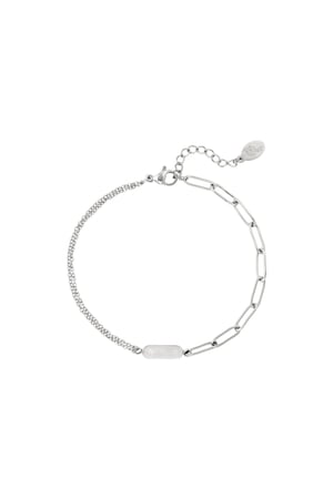 stainless steel bracelet with double chain and charm  h5
