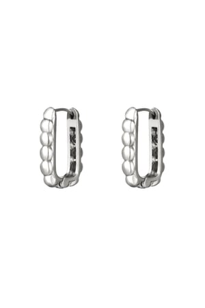 Rechteckige Ohrringe mit Blasen Silber Edelstahl h5 